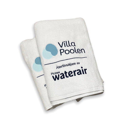 Härliga frottéhanddukar till kund med kundens önskade motiv broderat.