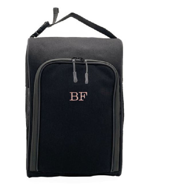 Väska för skor eller golfskor. Personlig present med valfritt monogram broderat på väskan till golfare.